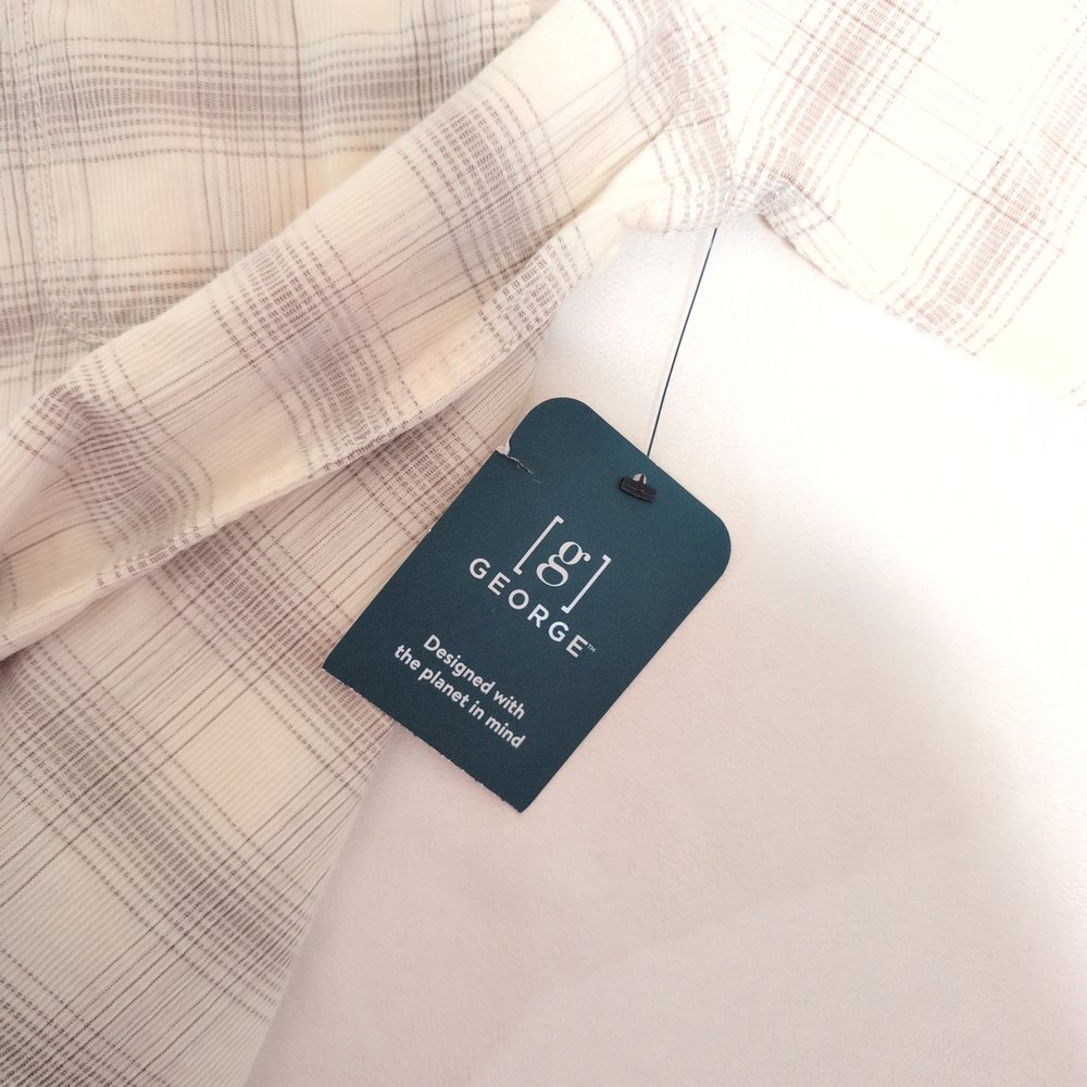 George Men's White Plaid Long-Sleeve Button-Down Shirt‎ XL - Picture 6 of 7